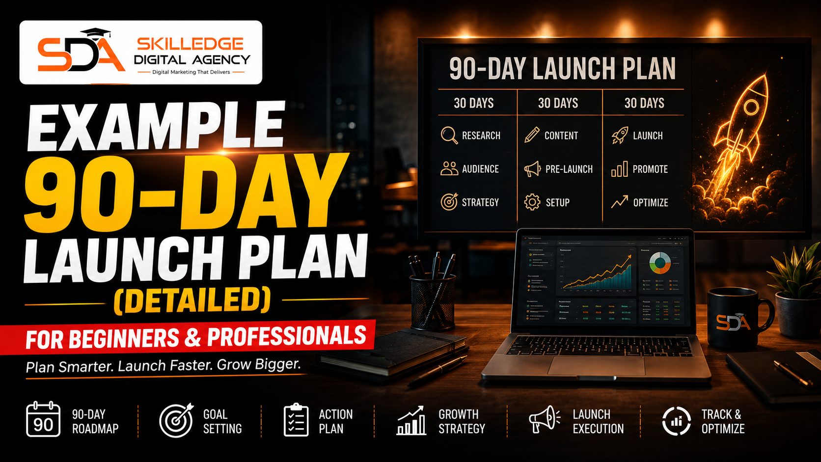 Example 90-day launch plan (detailed): Hotel digital marketing strategy: from Google to Instagram