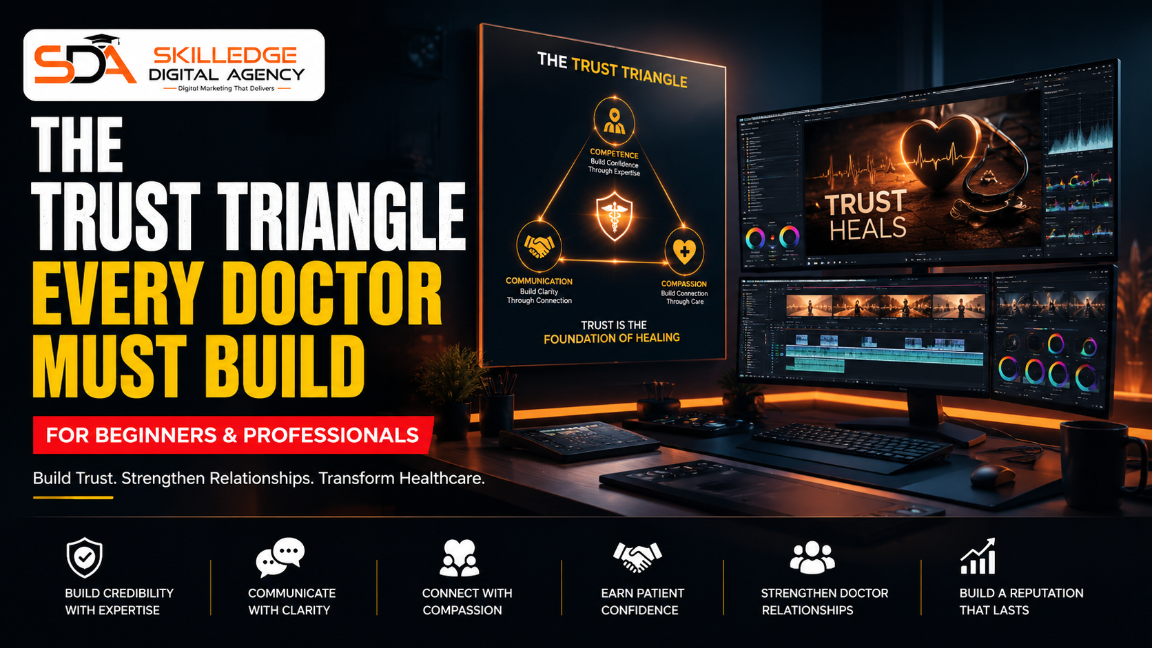 The Trust Triangle Every Doctor Must Build: Digital marketing for doctors: how to build trust online