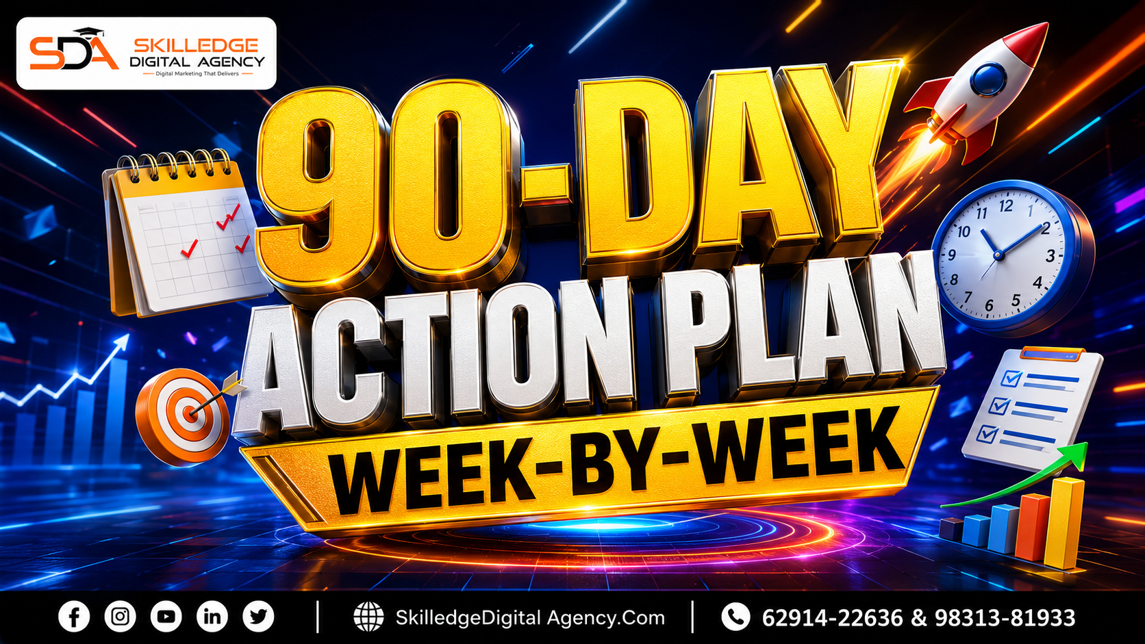 90-day action plan — week-by-week