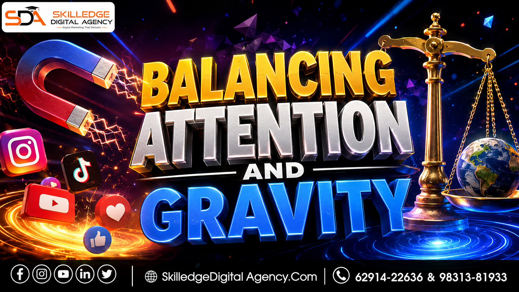 Balancing attention and gravity