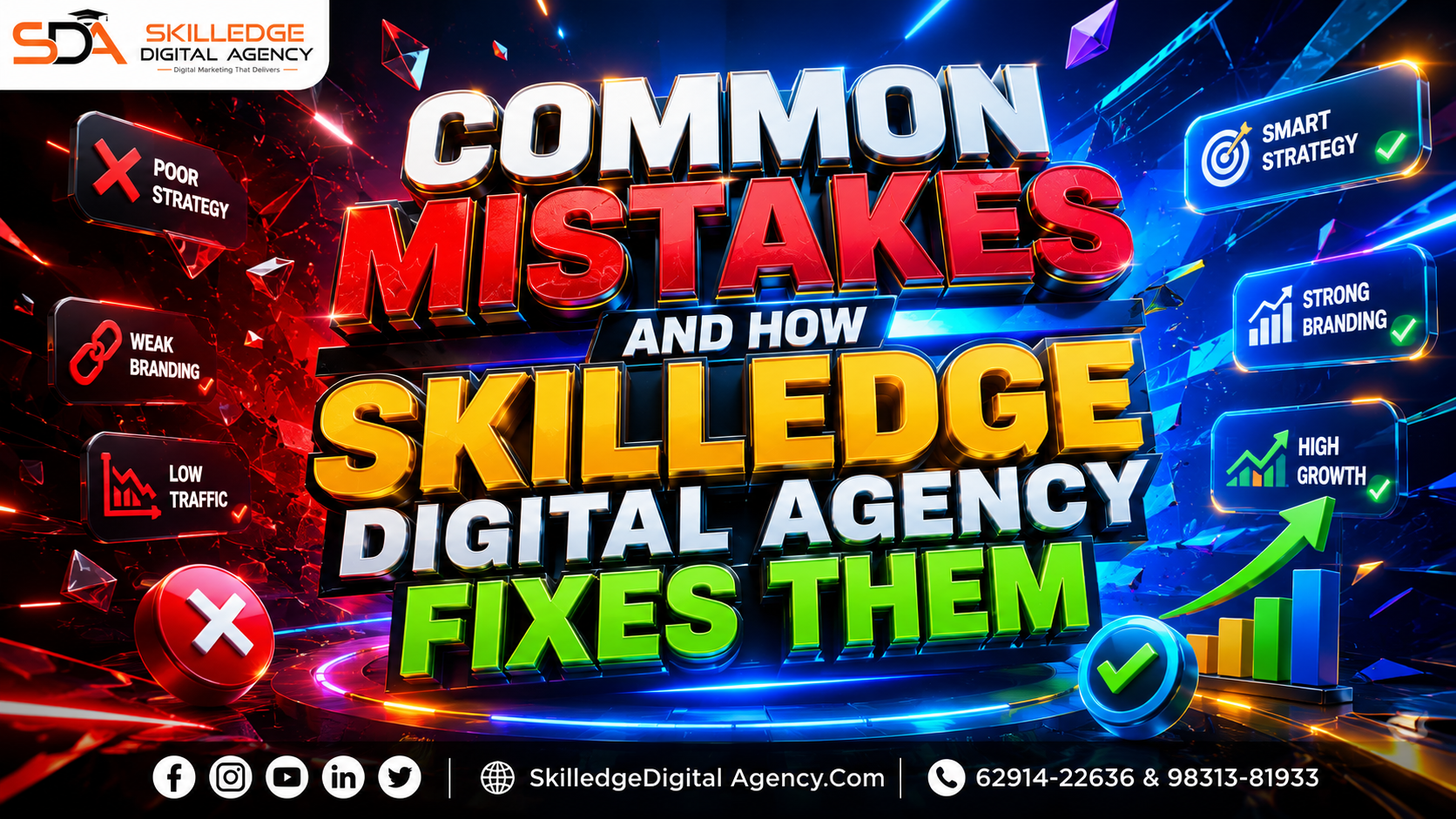 Common mistakes and how Skilledge Digital Agency fixes them
