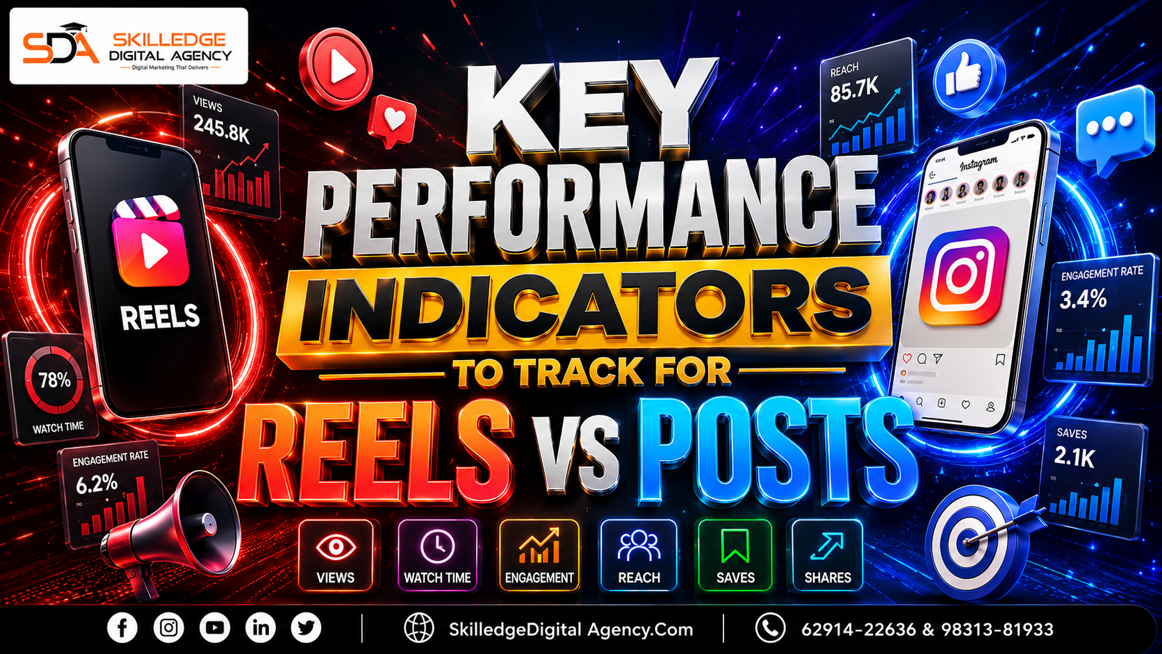 Key performance indicators to track for Reels vs posts