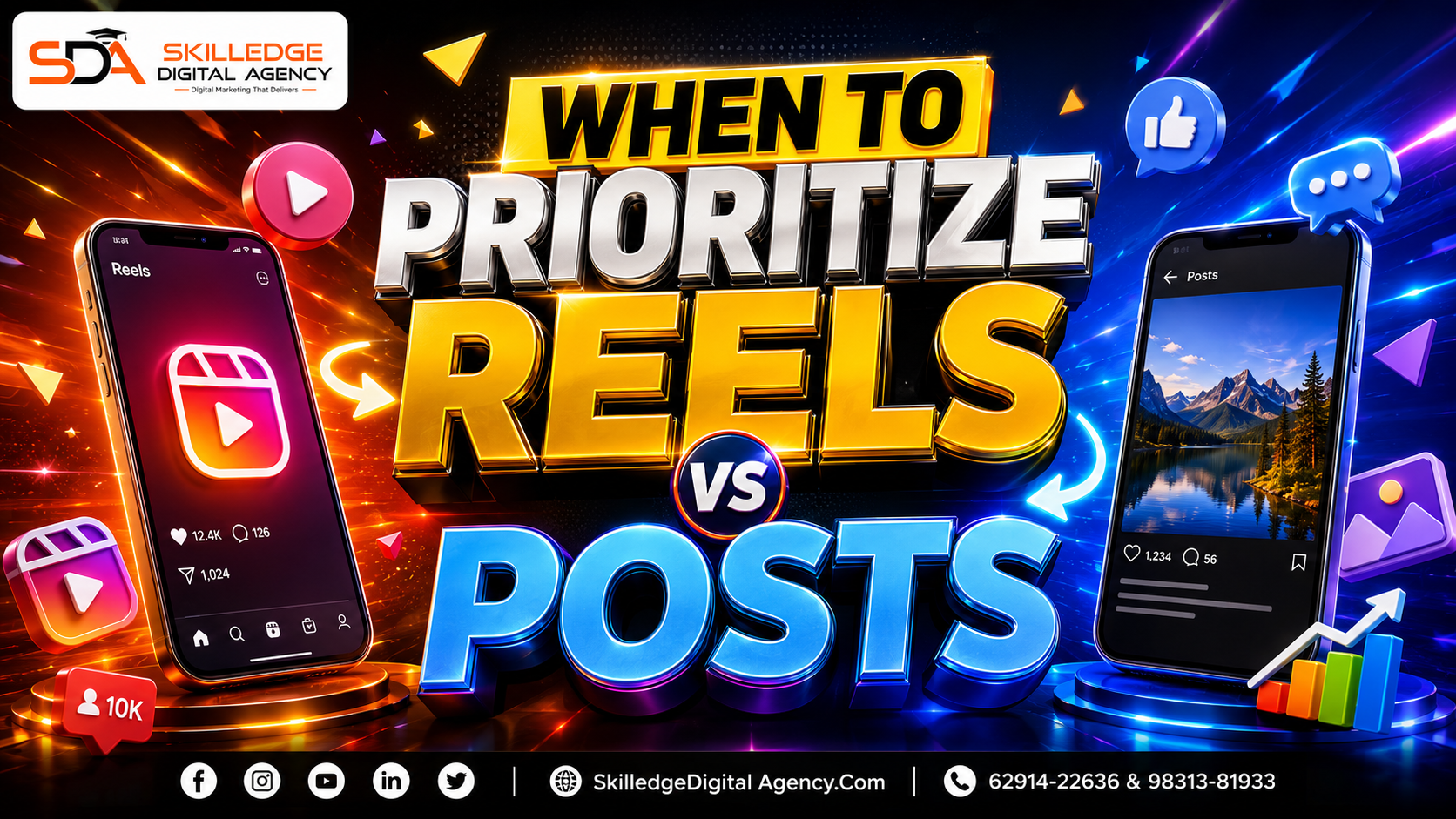 When to prioritize Reels vs posts