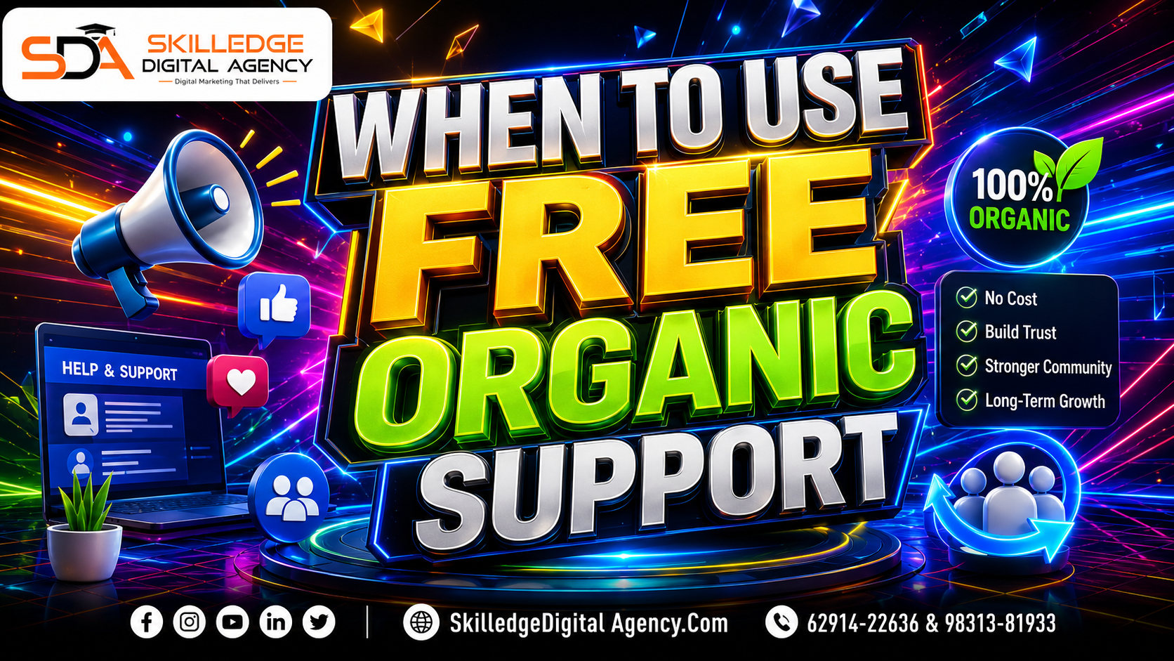 When to use free organic support: Facebook Ads for small business: a beginner's guide