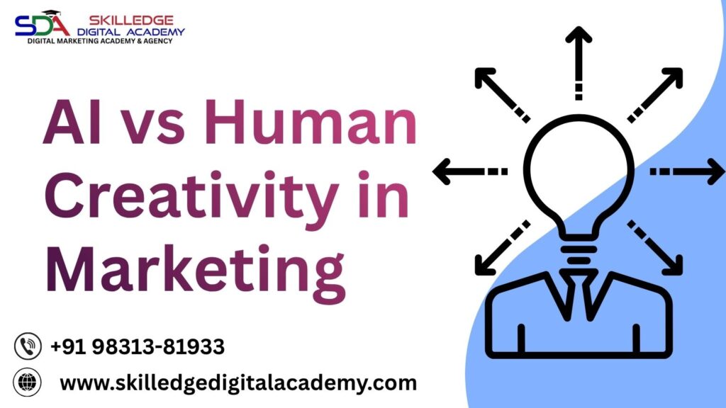 Marketer using AI tools while brainstorming creative campaign ideas