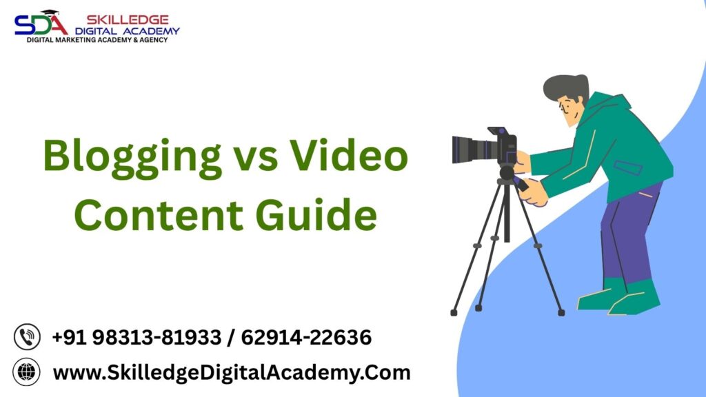 Blogging vs Video Content strategy comparison illustration