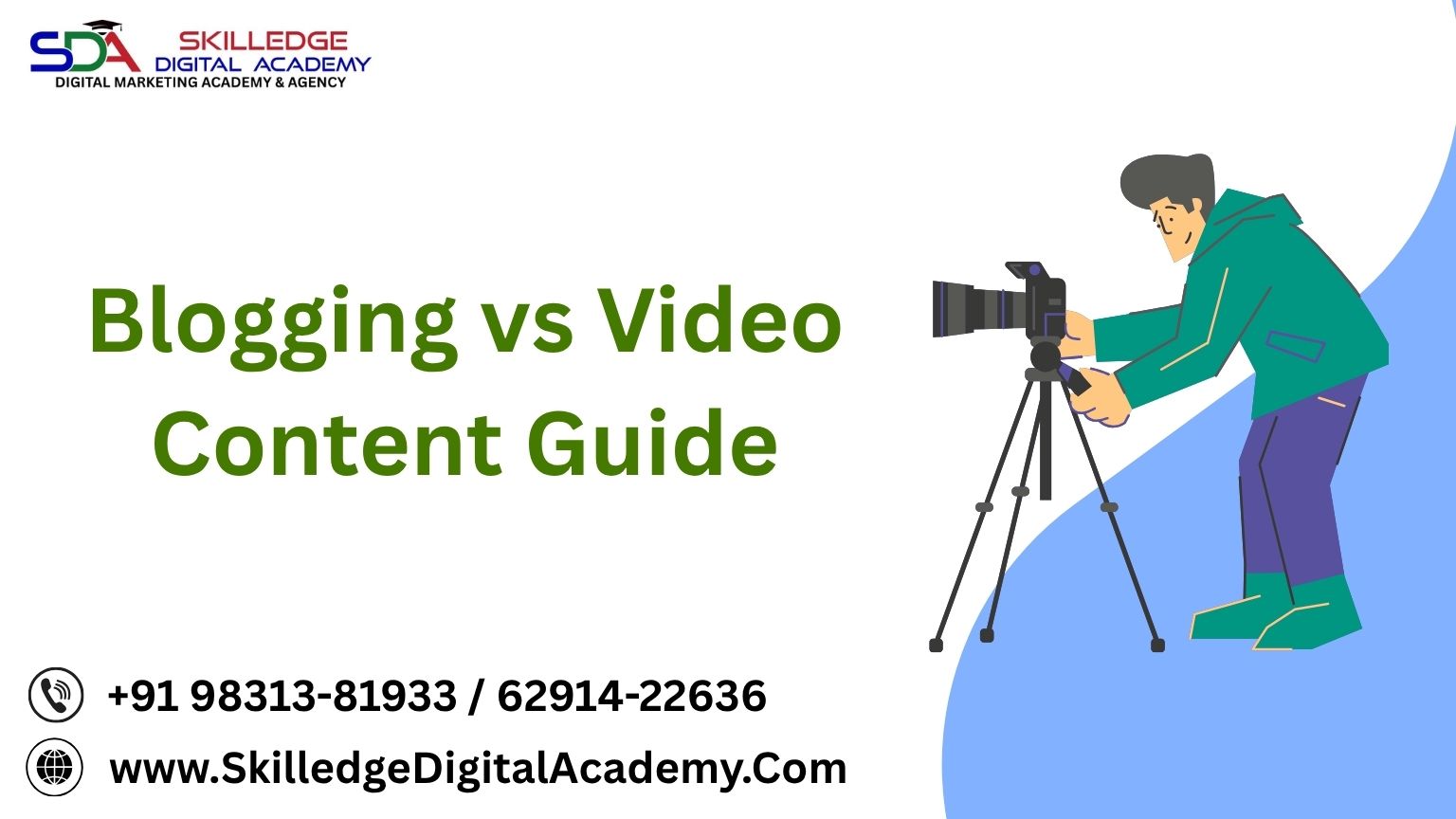 Blogging vs Video Content strategy comparison illustration