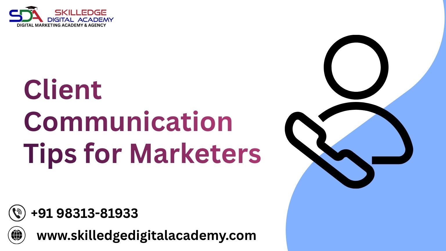 Marketer discussing campaign performance with client during strategy meeting