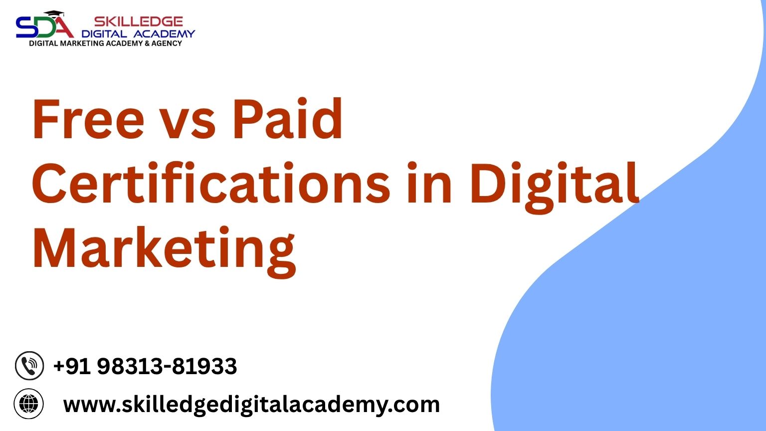 Free vs paid digital marketing certifications comparison chart