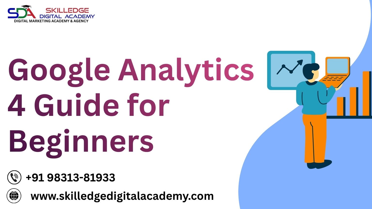 Beginner analyzing Google Analytics dashboard showing website traffic and conversions