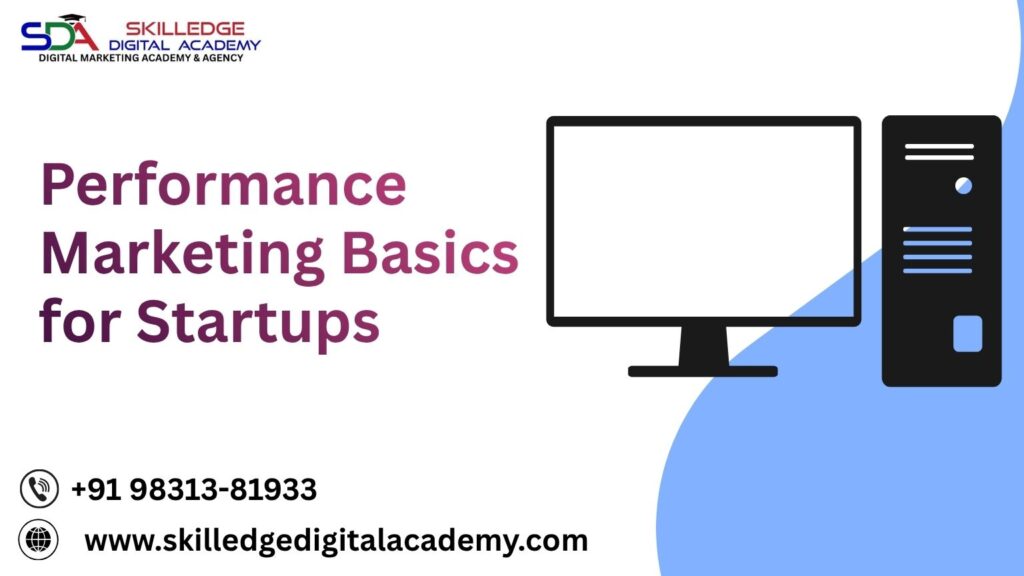 Startup dashboard showing performance marketing metrics and growth analytics