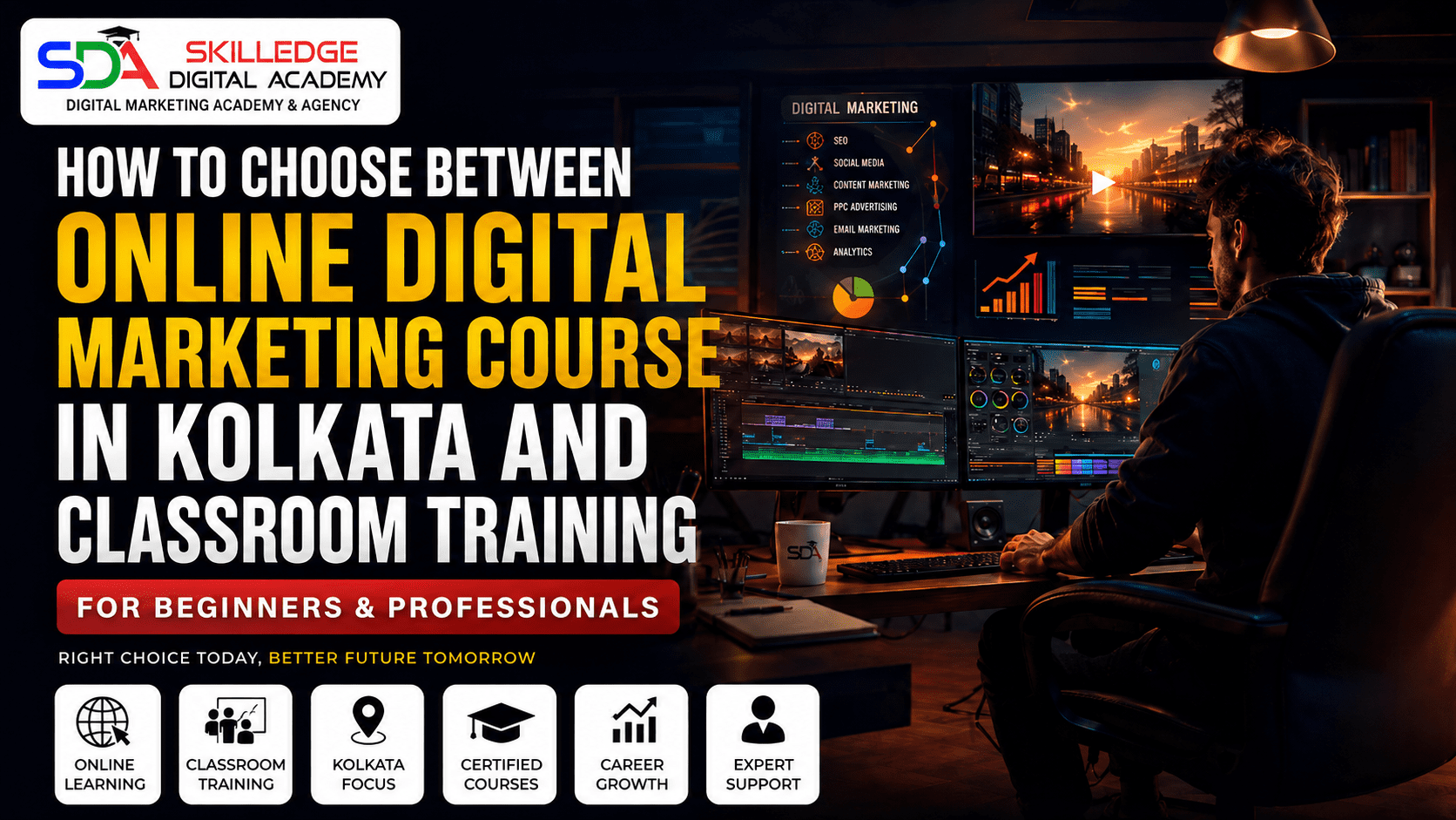How to choose between online digital marketing course in Kolkata and classroom training
