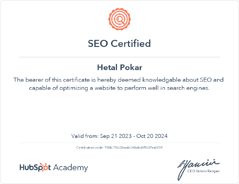 seo certification